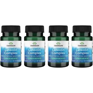 Swanson Luteolin Complex w/Rutin – Brain Support Supplement Promoting Memory, Mood & Cognitive Health – Natural Formula to Help Maintain Nervous System – (30 Veggie Capsules) 4 Pack(30 Count (Pack of 4))