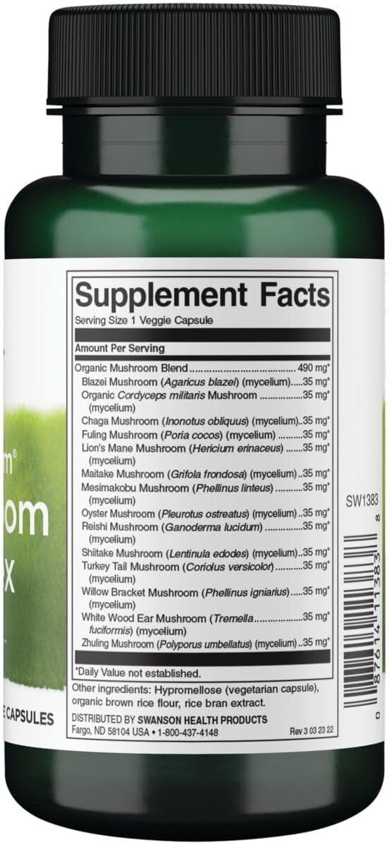 imageSwanson Full Spectrum 14 Mushroom Complex 60 Veg Capsules