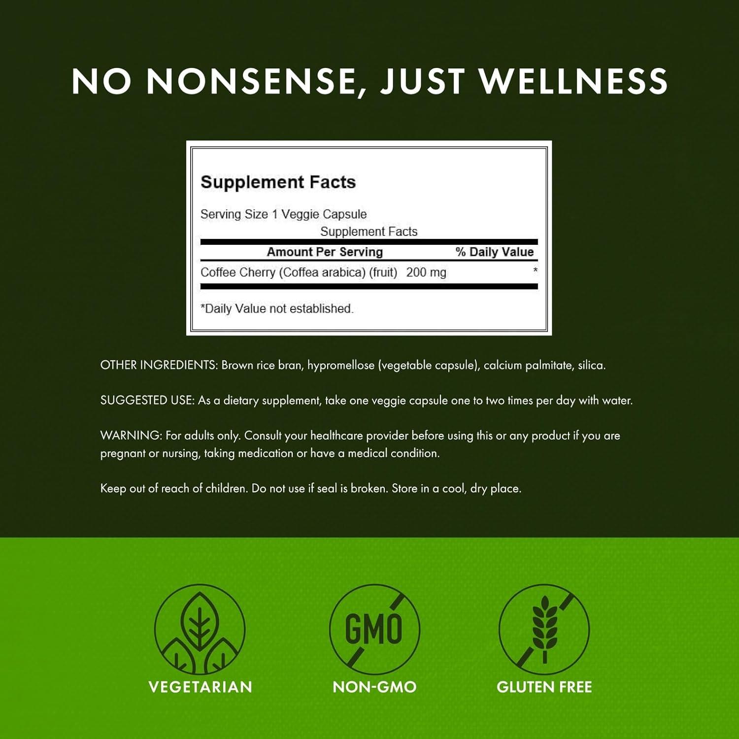 imageSwanson FullSpectrum Coffee Cherry Herbal Supplement Promoting Immune System Support ampamp Delivering Essential Phytonutrients Natural Overall Wellness Support 60 Veggie Capsules 200mg Each60 Count Pack of 2