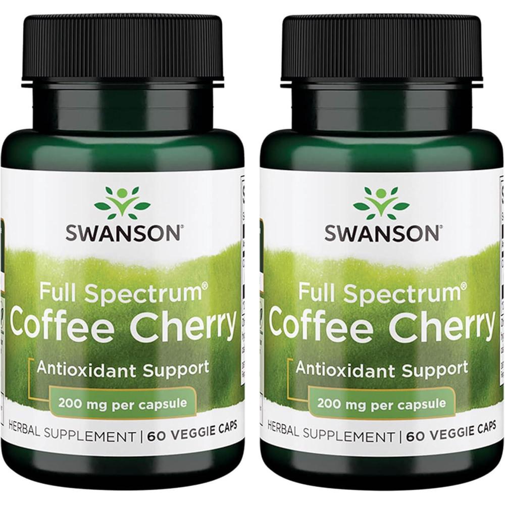 imageSwanson FullSpectrum Coffee Cherry Herbal Supplement Promoting Immune System Support ampamp Delivering Essential Phytonutrients Natural Overall Wellness Support 60 Veggie Capsules 200mg Each60 Count Pack of 2