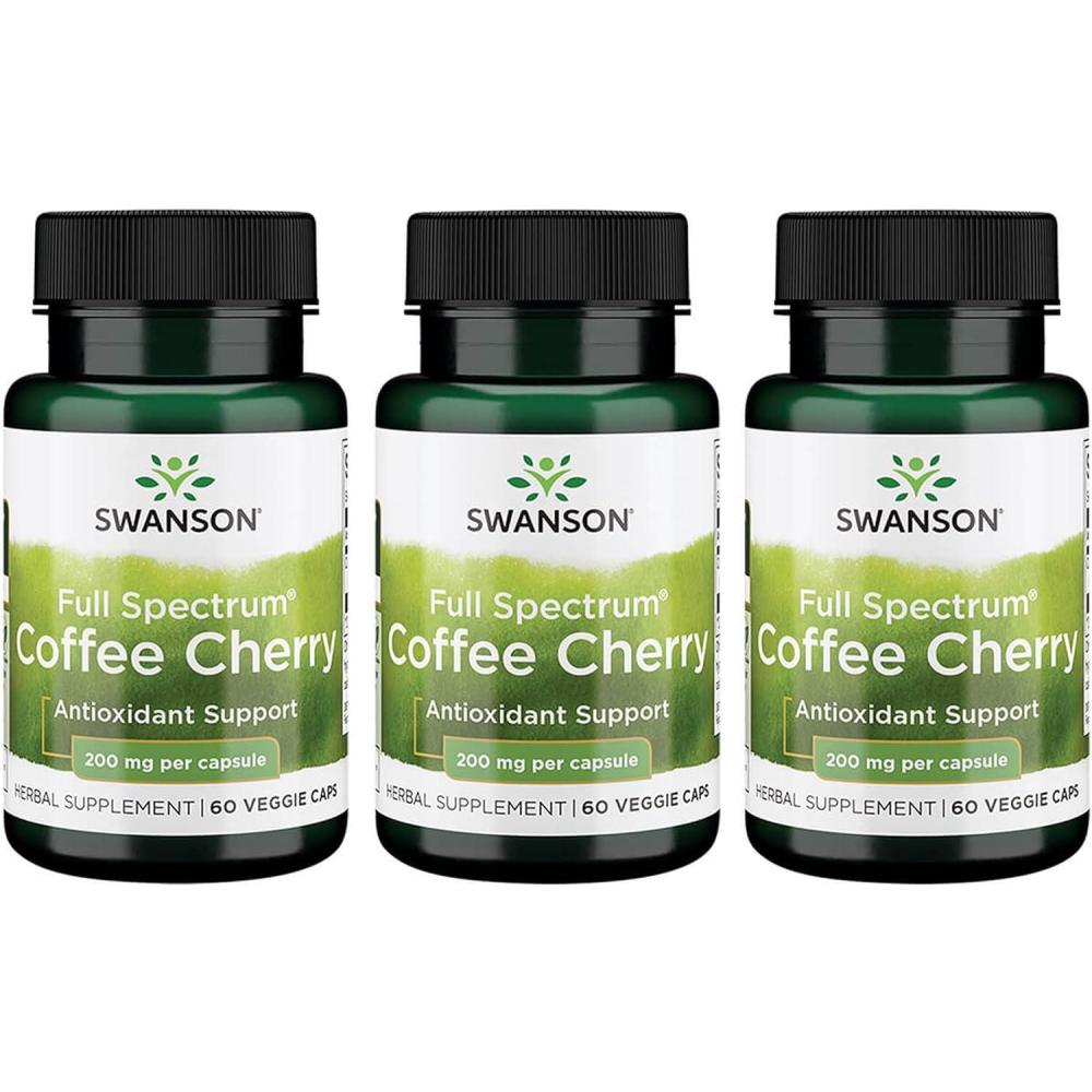 imageSwanson FullSpectrum Coffee Cherry Herbal Supplement Promoting Immune System Support ampamp Delivering Essential Phytonutrients Natural Overall Wellness Support 60 Veggie Capsules 200mg Each60 Count Pack of 3
