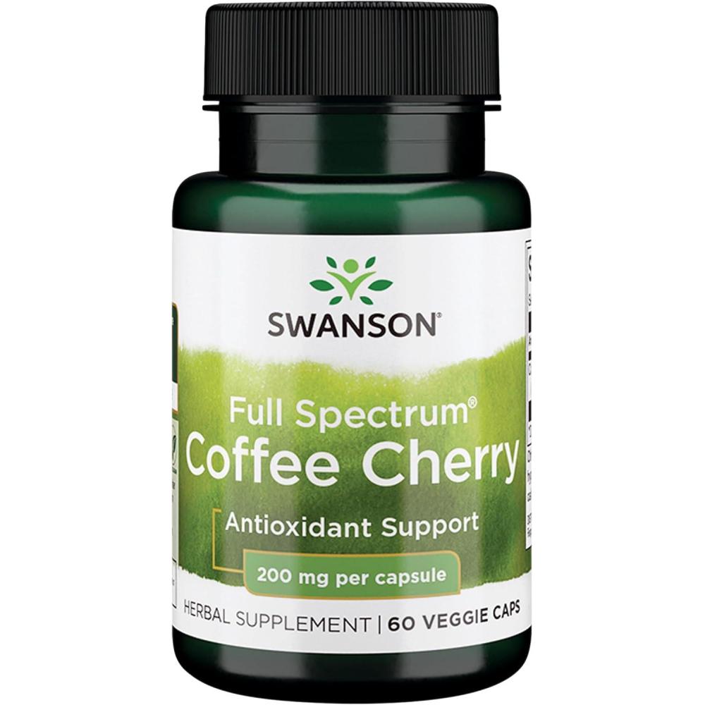 imageSwanson FullSpectrum Coffee Cherry Herbal Supplement Promoting Immune System Support ampamp Delivering Essential Phytonutrients Natural Overall Wellness Support 60 Veggie Capsules 200mg Each60 Count Pack of 1