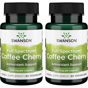 Swanson Full-Spectrum Coffee Cherry – Herbal Supplement Promoting Immune System Support & Delivering Essential Phytonutrients – Natural Overall Wellness Support – (60 Veggie Capsules, 200mg Each)(60 Count (Pack of 2))
