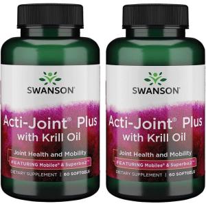Swanson Acti-Joint Plus with Krill Oil 60 Sgels (2 Pack)