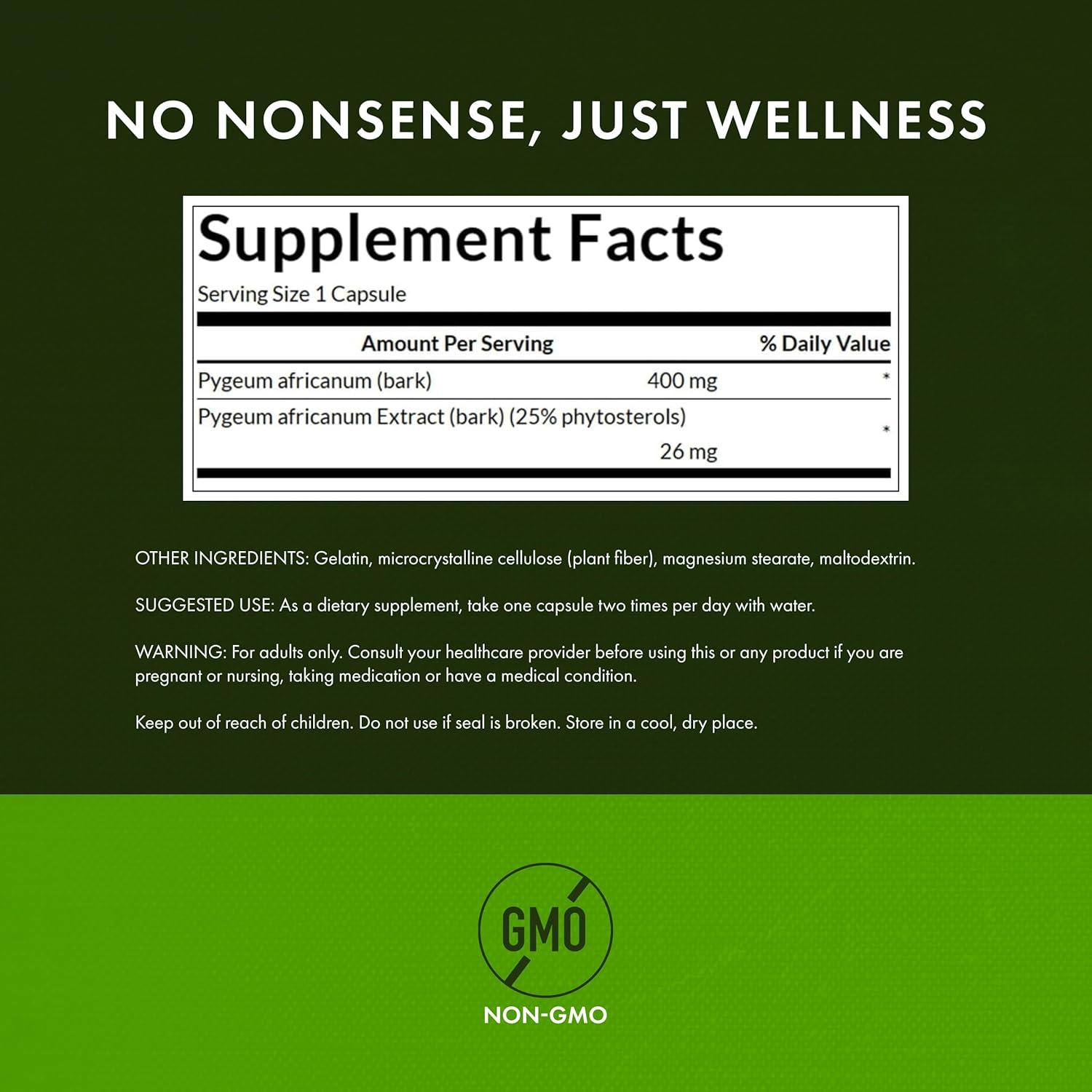 imageSwanson Pygeum 400mg Herbal Supplement for Male Prostate Health Supports Bladder and Urinary Tract Health 120 Capsules120 Count Pack of 4