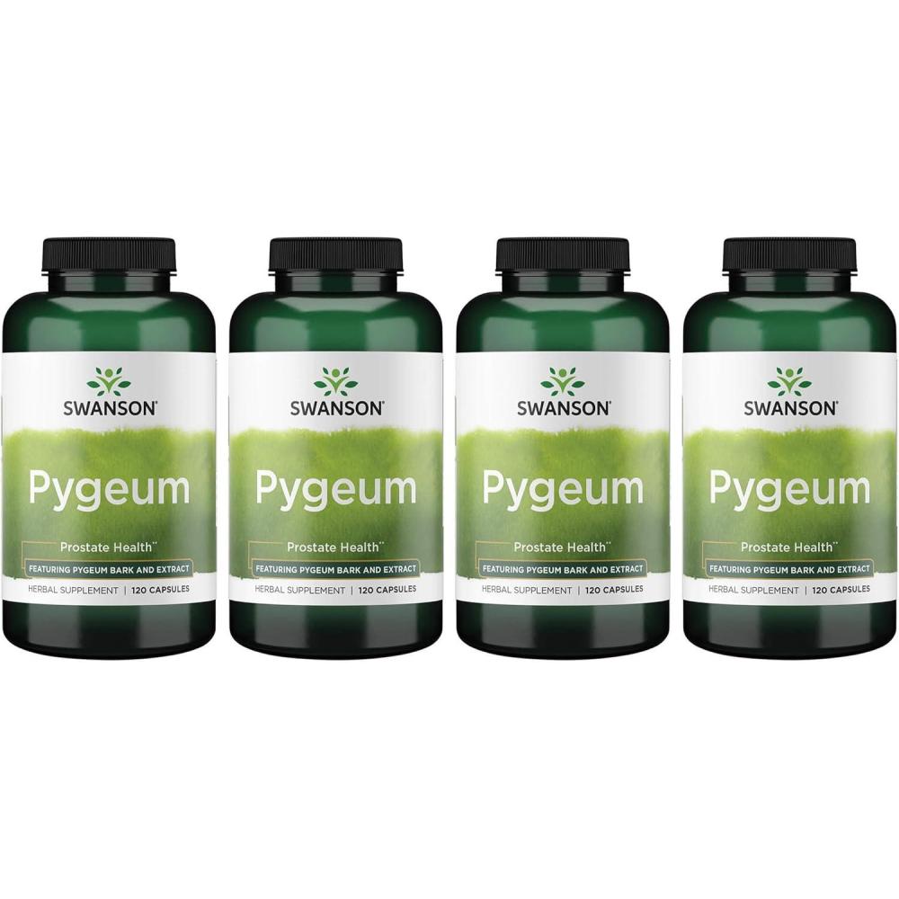 imageSwanson Pygeum  400mg Herbal Supplement for Male Prostate Health  Supports Bladder and Urinary Tract Health  120 Capsules120 Count Pack of 4