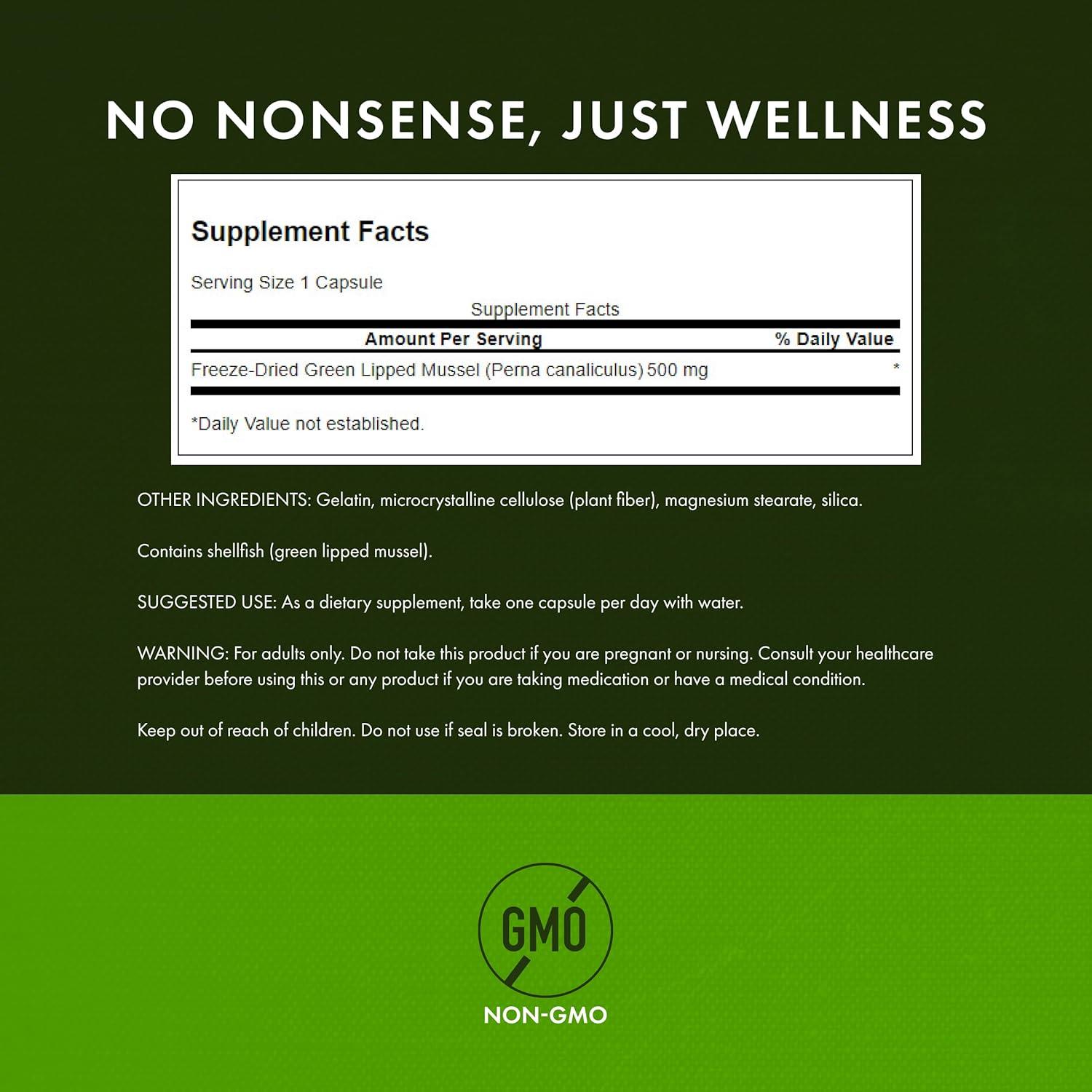 imageSwanson Green Lipped Mussel FreezeDried New Zealand Joint Health amp Mobility Supplement Natural Formula May Support Heart Health amp Digestive Function 60 Capsules 500mg Each 3 Pack60 Count Pack of 4