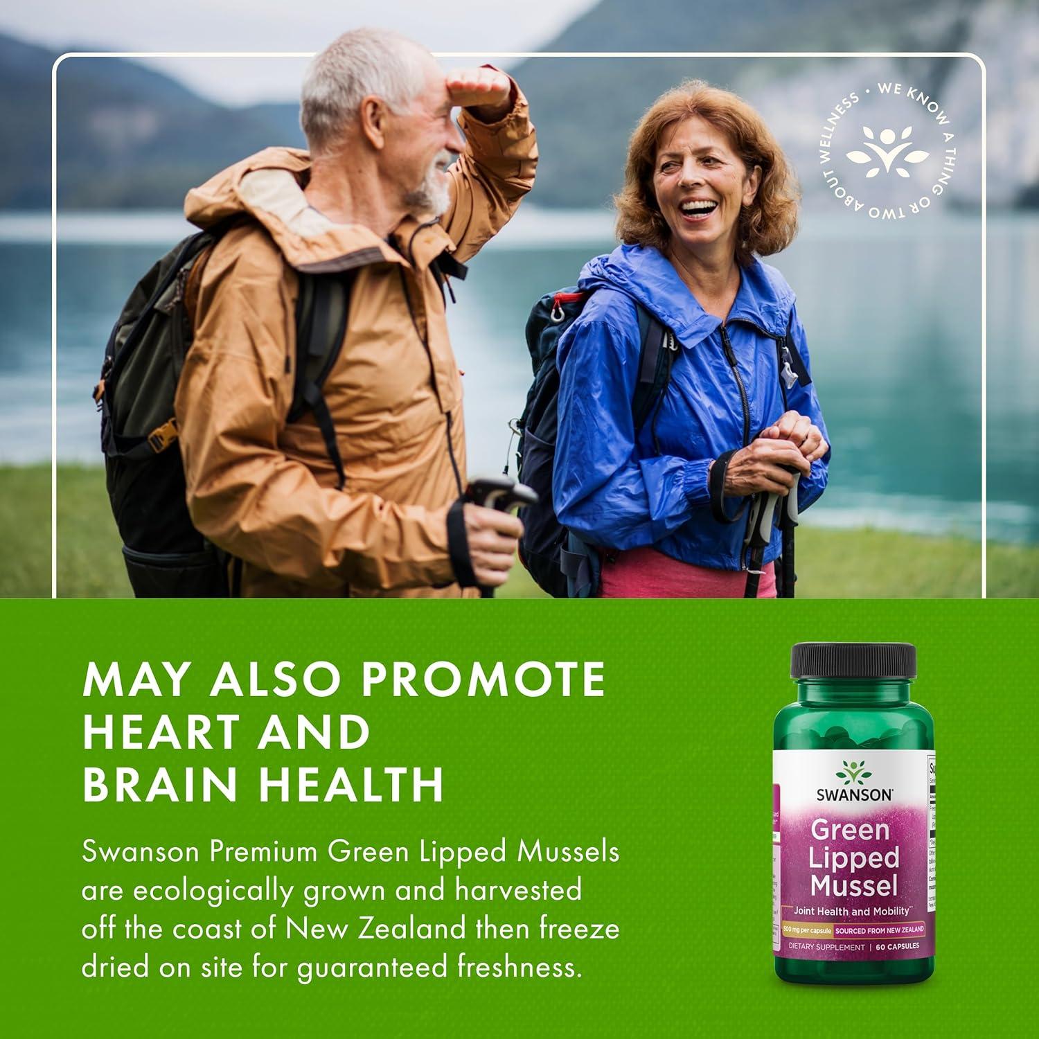 imageSwanson Green Lipped Mussel FreezeDried New Zealand Joint Health amp Mobility Supplement Natural Formula May Support Heart Health amp Digestive Function 60 Capsules 500mg Each 3 Pack60 Count Pack of 1