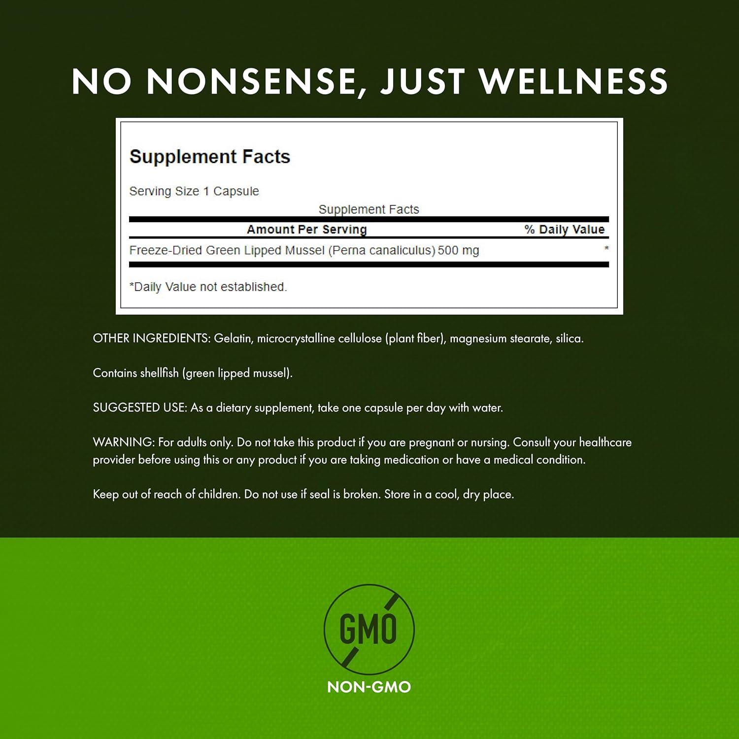 imageSwanson Green Lipped Mussel FreezeDried New Zealand Joint Health amp Mobility Supplement Natural Formula May Support Heart Health amp Digestive Function 60 Capsules 500mg Each 3 Pack60 Count Pack of 1