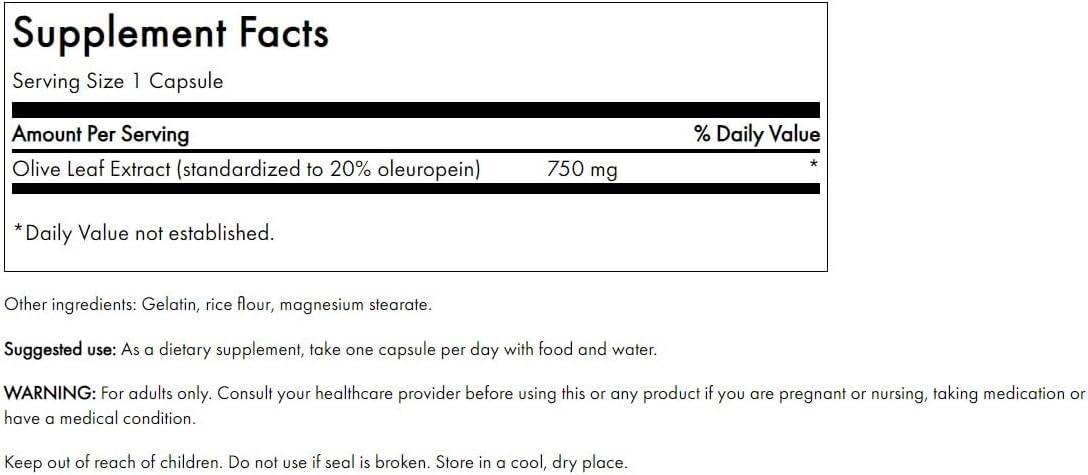 imageSwanson Olive Leaf Extract Capsules with 20 Oleuropein Provides Immune Support Promotes Cardiovascular System Health and Supports Healthy Blood Pressure 60 Capsules 750mg Each60 Count Pack of 2