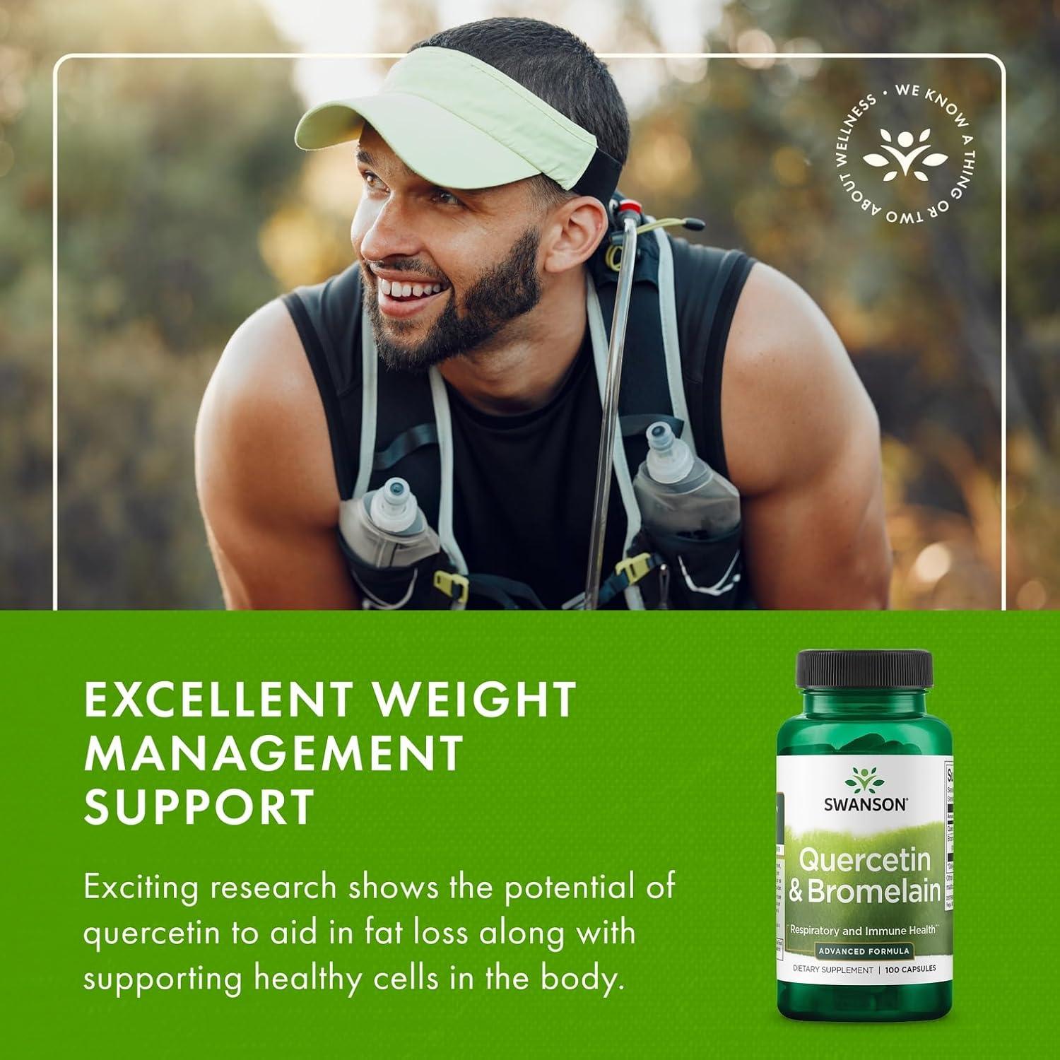 imageSwanson Quercetin amp Bromelain Supplement Unique Natural Formula250 Capsules 26078mg Each100 Count Pack of 2