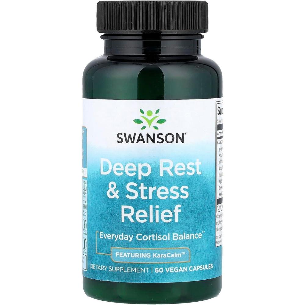 imageSwanson Deep Rest and Stress Relief  Featuring Karacalm 500 mg 60 Vegan Caps