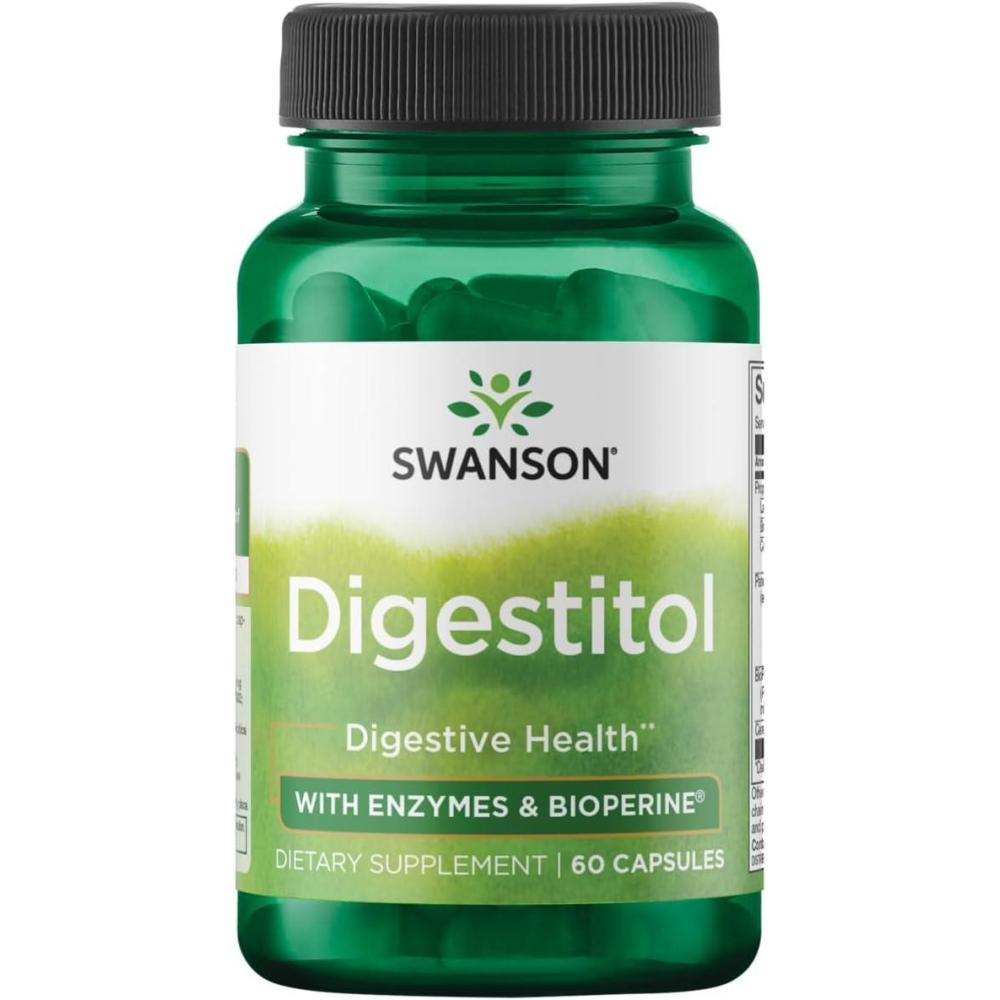 imageSwanson Digestitol  Natural Digestive Health Support Featuring Digestive Enzymes and BioPerine  Supports Increased Nutrient Absorption amp Overall Wellness  60 Capsules