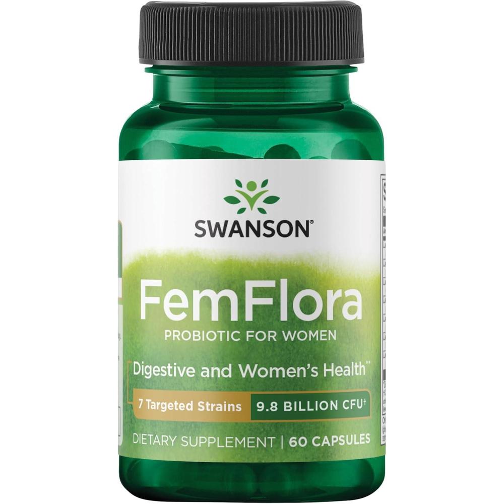 imageSwanson FemFlora  Feminine Probiotic Supplement Supporting Flora of The Mouth GI Tract and Vagina  Probiotics for Women with 9 Billion CFU Per Capsule  60 Capsules 2 Pack60 Count Pack of 1