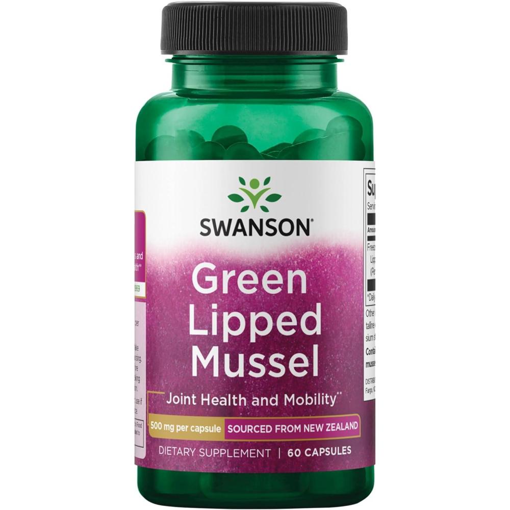 imageSwanson Green Lipped Mussel FreezeDried  New Zealand Joint Health amp Mobility Supplement  Natural Formula May Support Heart Health amp Digestive Function  60 Capsules 500mg Each 3 Pack60 Count Pack of 1