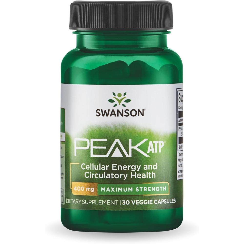 imageSwanson Maximum Strength Peak ATPNatural Supplement Promoting Cellular Energy SupportSupports Physical Performance and Promotes Healthy Blood Flow Support30 Veggie Capsules 400mg Each 1 Pack30 Count Pack of 1