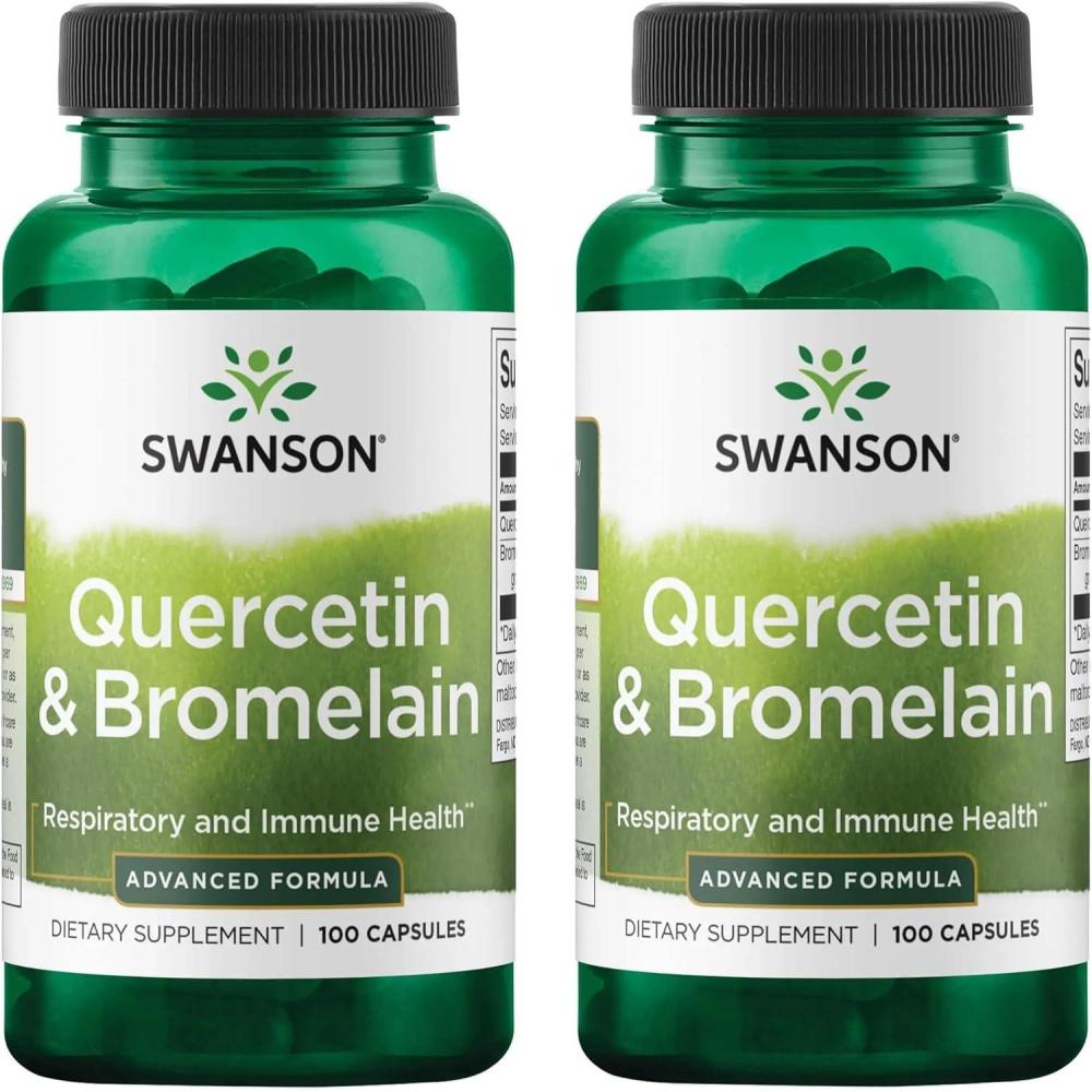 imageSwanson Quercetin amp Bromelain Supplement Unique Natural Formula250 Capsules 26078mg Each100 Count Pack of 2