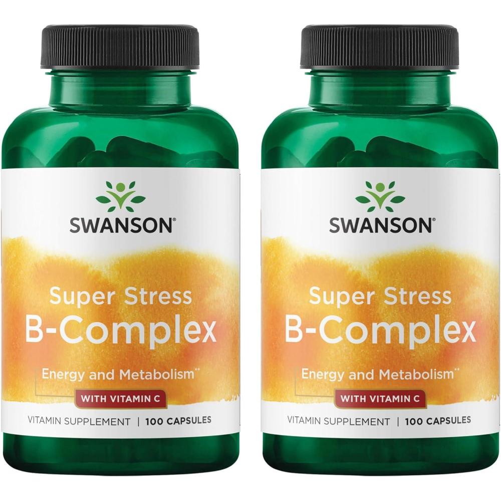 imageSwanson Vitamin BComplex wVitamin C  Natural Supplement Promoting Stress Relief Energy Support amp Aiding Immune Health  May Support Metabolism amp Nervous Health  100 Capsules 2 Pack