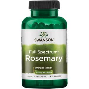 Swanson Full Spectrum Rosemary – Herbal Supplement Promoting Immune Health Support – Natural Formula to Help Defend The Body & Support Overall Wellness – (90 Capsules, 400mg Each)(90 Count (Pack of 1))