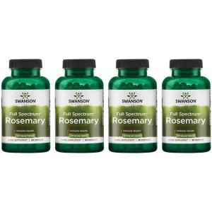Swanson Full Spectrum Rosemary – Herbal Supplement Promoting Immune Health Support – Natural Formula to Help Defend The Body & Support Overall Wellness – (90 Capsules, 400mg Each)(90 Count (Pack of 4))