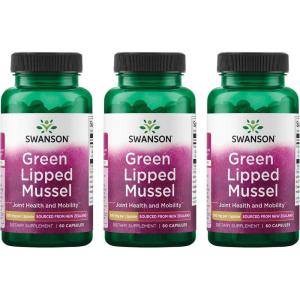 Swanson Green Lipped Mussel (Freeze-Dried) – New Zealand Joint Health & Mobility Supplement – Natural Formula May Support Heart Health & Digestive Function – (60 Capsules, 500mg Each) (3 Pack)(60 count (Pack of 3))
