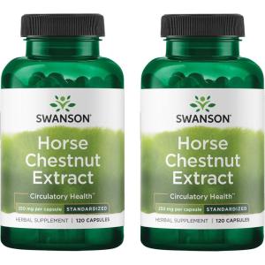 Swanson Horse Chestnut 22% Aescin (Standardized) 250 Milligrams 120 Capsules (2 Pack)