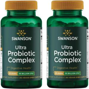 Swanson Ultra Probiotic Complex 30 Billion Cfu 60 Veg Capsules (2 Pack)