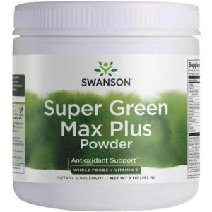 Swanson Vitamins Super Green Max Plus Powder – Whole Foods + Vitamin E 9 oz Powder