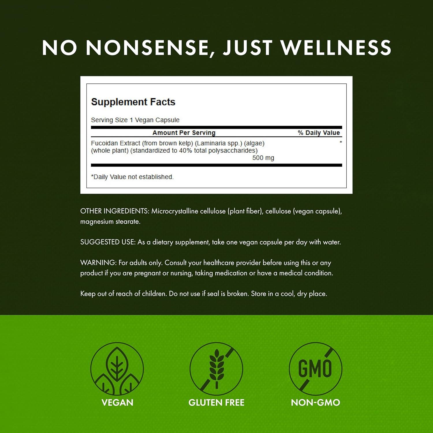 imageSwanson Maximum Strength Fucoidan Extract Herbal Supplement Promoting Immune System Function Natural Formula Supporting Overall Health 60 Veggie Capsules 500mg Each60 Count Pack of 3