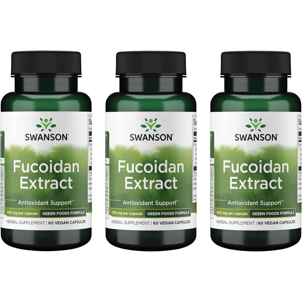 imageSwanson Maximum Strength Fucoidan Extract Herbal Supplement Promoting Immune System Function Natural Formula Supporting Overall Health 60 Veggie Capsules 500mg Each60 Count Pack of 3