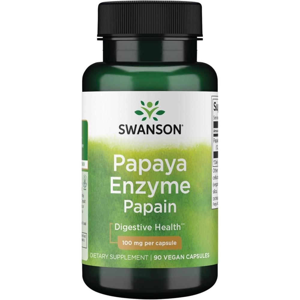imageSwanson Papain Papaya Enzyme 100 Milligrams 90 Veg Capsules